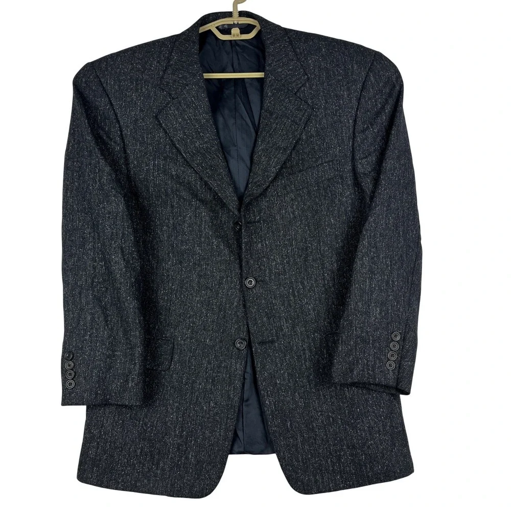 Hickey Freeman Blazer Mens 40 (40) Wool Silk Herringbone Diplomat Sport Coat